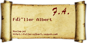 Füller Albert névjegykártya